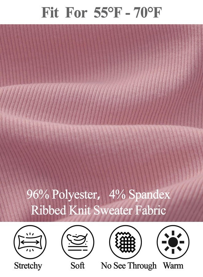 EXARUS Girls Long Sleeve Sweater Dress Bodycon Off Shoulder/Scoop Neck Ruched Ribbed Knit Tight Pencil Mini Dresses, Off Shoulder Pink, 12 Years - Image 4