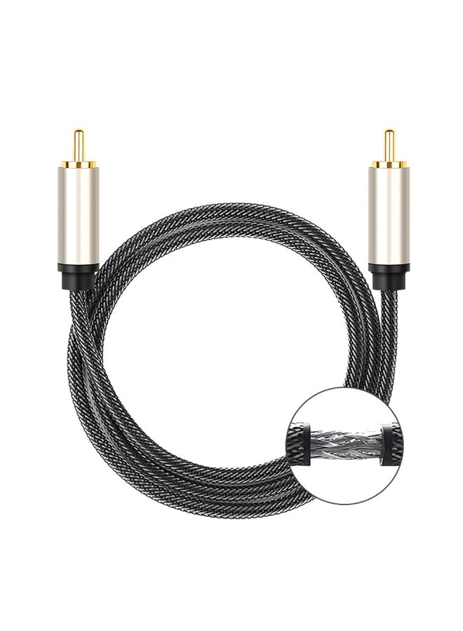 igeekwell RCA Subwoofer Cable Digital Coaxial Audio Cables RCA Cable Male to Male Split-tip Plug 24k Gold-Plated Nylon Braided Audio SUB Coaxial Cables for DVD, Speaker, TV, Soundbar (3M 2PACK) - Image 3