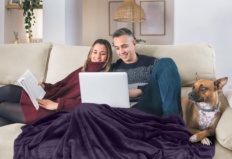 Utopia Bedding Fleece Blanket King Size Purple 300GSM Luxury Anti-Static Fuzzy Soft Microfiber Bed Blanket (90x102 Inch) - Image 5