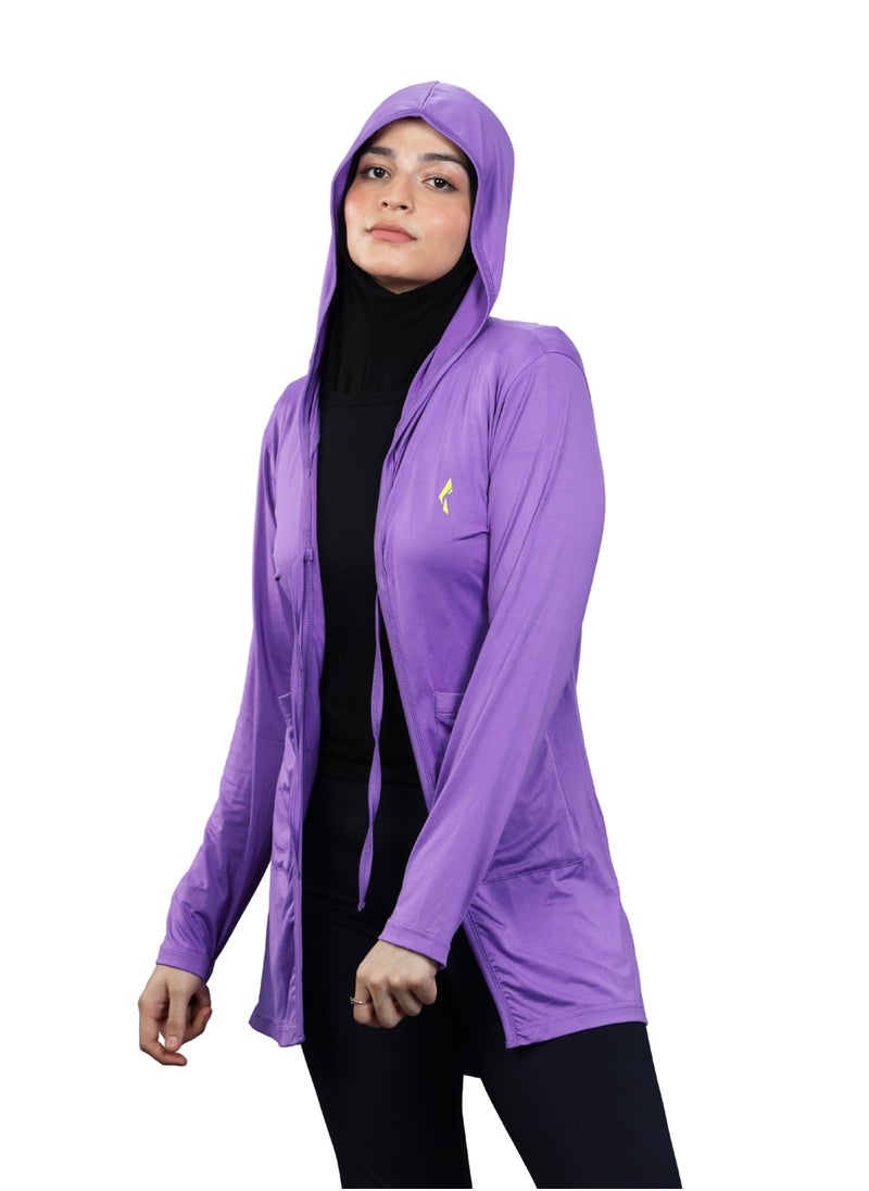 FLUSH - Women's Lightweight Full Sleeves Front Open Cardigans, Swimwear Coverup - Bathing Suit Cover up For Beach, Pool - Yoga Shirt With Pockets - Image 1