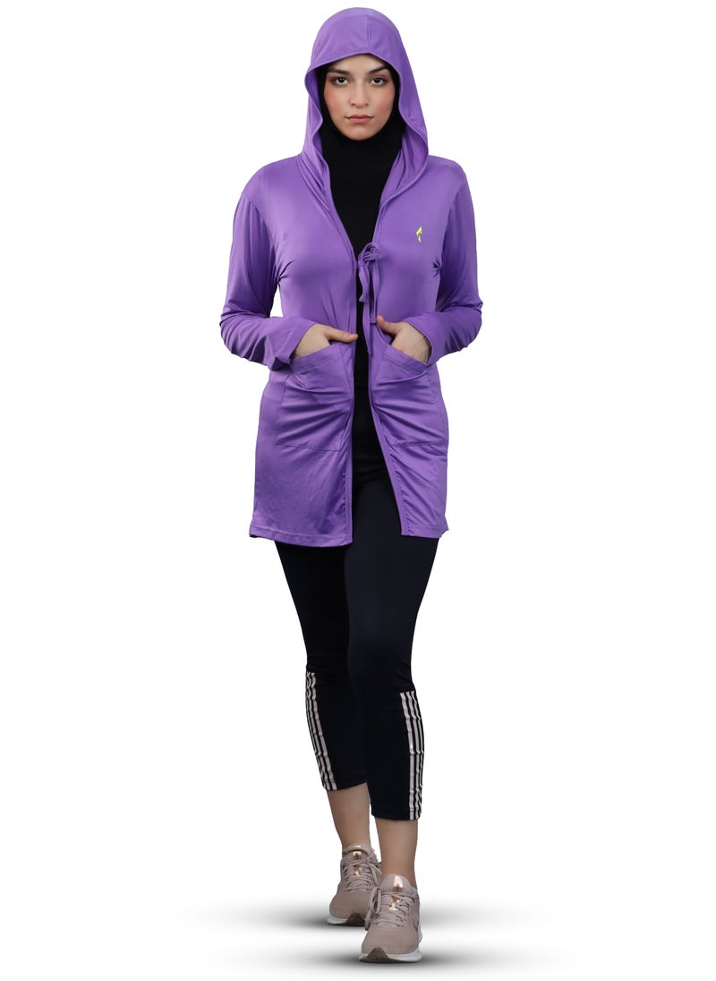 FLUSH - Women's Lightweight Full Sleeves Front Open Cardigans, Swimwear Coverup - Bathing Suit Cover up For Beach, Pool - Yoga Shirt With Pockets - Image 1