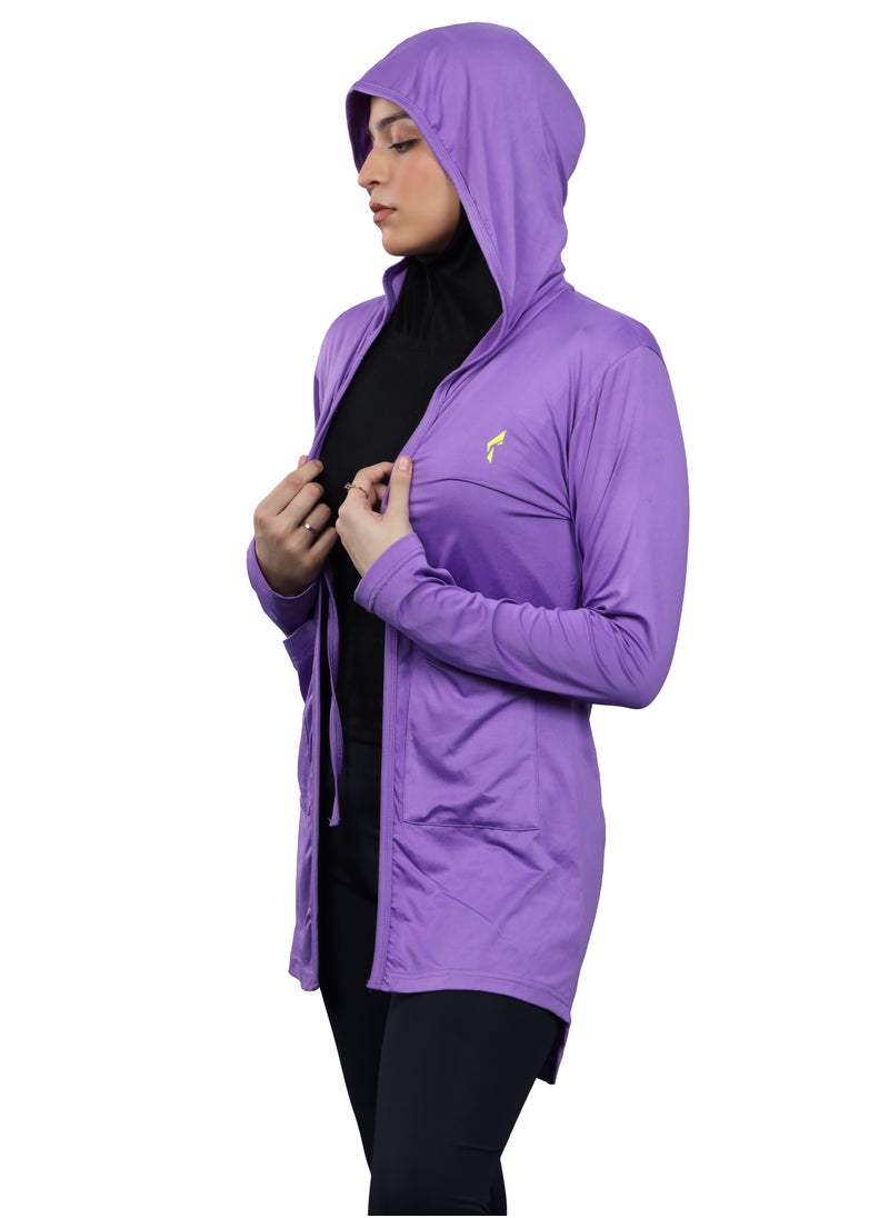 FLUSH - Women's Lightweight Full Sleeves Front Open Cardigans, Swimwear Coverup - Bathing Suit Cover up For Beach, Pool - Yoga Shirt With Pockets - Image 1