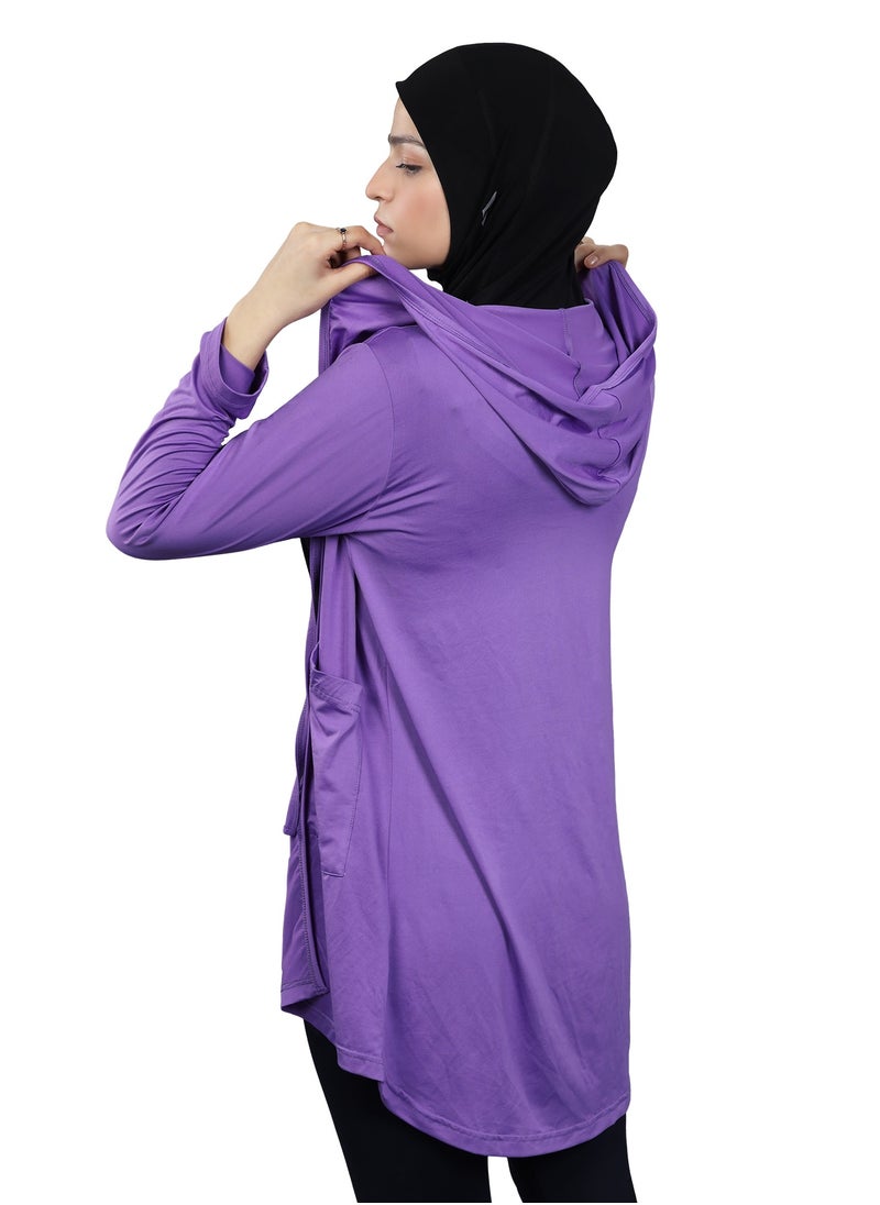 FLUSH - Women's Lightweight Full Sleeves Front Open Cardigans, Swimwear Coverup - Bathing Suit Cover up For Beach, Pool - Yoga Shirt With Pockets - Image 1