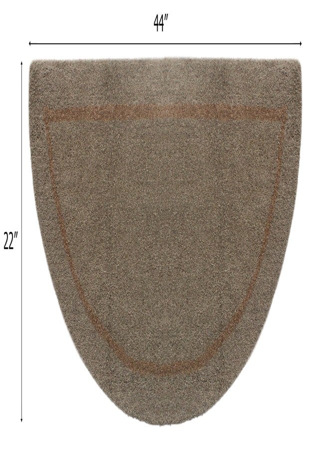 COTTON CRAFT Pure Wool Fireplace Rug - Half Moon Hearth Area Rug Carpet - Fire Resistant Hand-Tufted Fireplace Mat - Entryway Cabin Kitchen Anti Fatigue Half Round Accent Rug - 22 X 44 - Natural Tan - Image 2