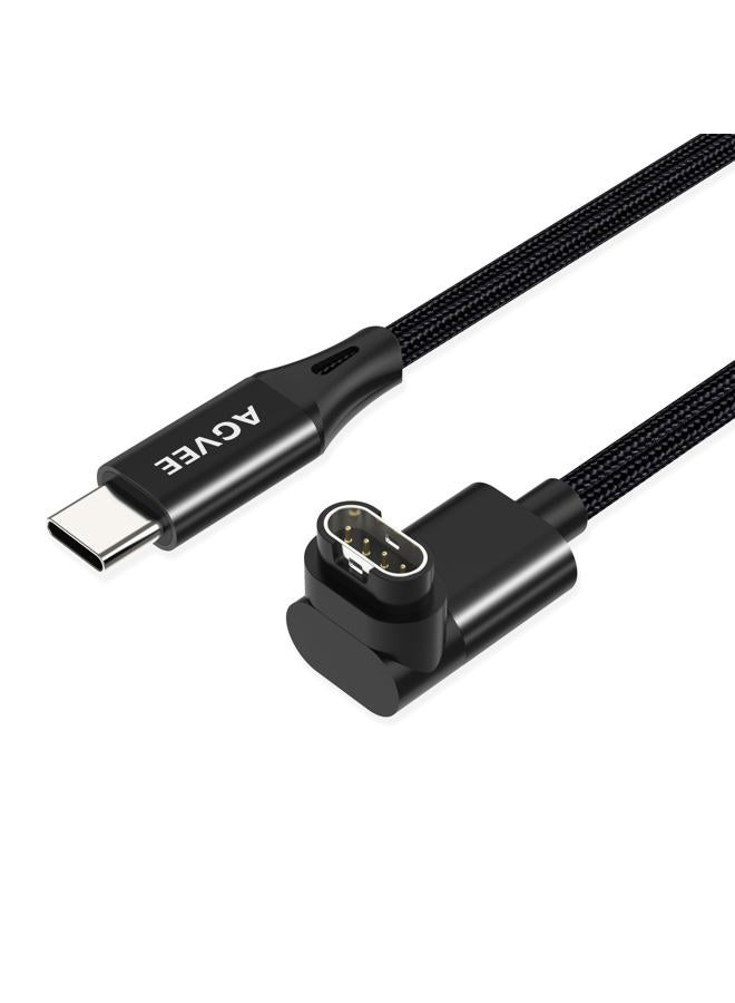 AGVEE 2 Pack 3.3ft Charger for Garmin Watch USB C, L-Shape Charging Cable for Fenix, Forerunner, Vivoactive, Instinct, Venu, Tactix, Approach, D2, Quatix Series, Right Angle Braided, Black - Image 1