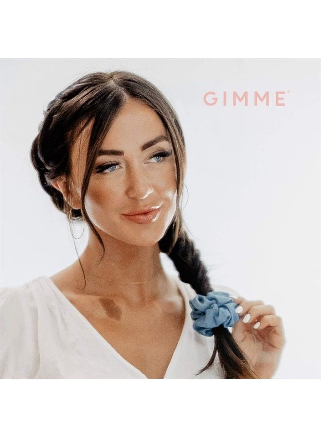 Gimme Beauty - Hair Scrunchies Variety Pack - Denim, Corduroy, Faux Leather, Blush, and Velvet Scrunchies - Gentle All Day Hold Hair Styling Accessories - No-Slipping, Snagging or Creasing (5 Count) - Image 5