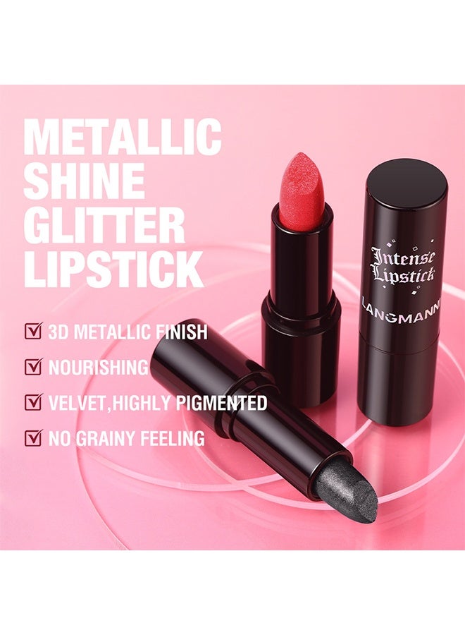 LANGMANNI Glitter Metallic Shimmer Lipstick Moisturizing Creamy Texture High Pigment Sparkling Party Daily Lip Makeup Cosmetic,4g‑#02 - Image 3