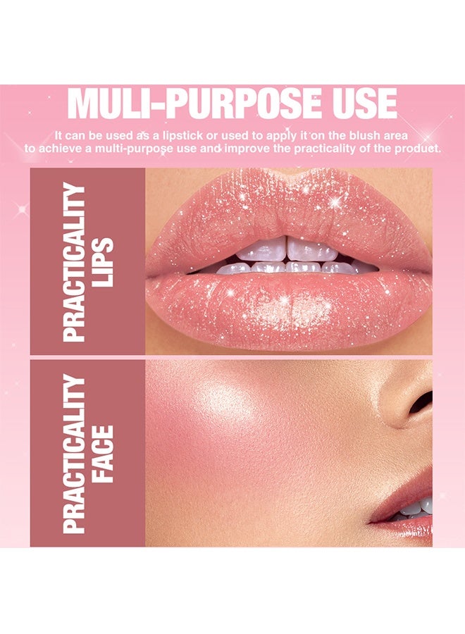 LANGMANNI Glitter Metallic Shimmer Lipstick Moisturizing Creamy Texture High Pigment Sparkling Party Daily Lip Makeup Cosmetic,4g‑#02 - Image 5