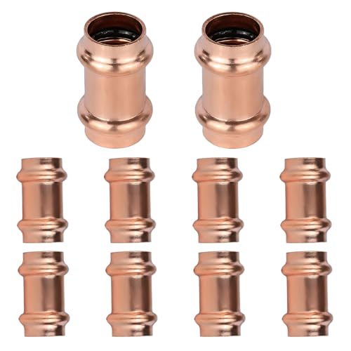 HeSun 10Pack HeSun Copper Press Coupling without Stop 34 x 34 Pressure Fittings P x P for Copper Tube ConnectionPRESS026 - Image 1