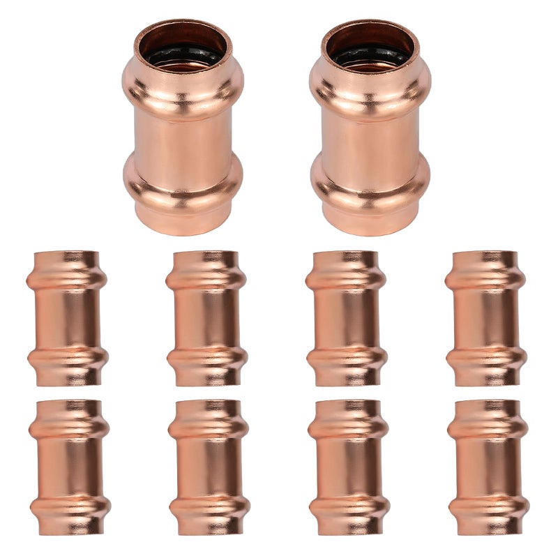 HeSun 10Pack HeSun Copper Press Coupling without Stop 34 x 34 Pressure Fittings P x P for Copper Tube ConnectionPRESS026 - Image 2