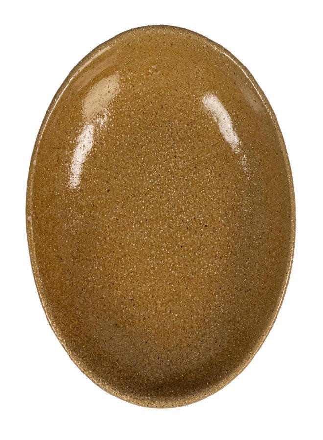 Creative Co-Op Stoneware Footed Pedestal/Bowl with Handles, Reactive Glaze, Taupe - Image 4