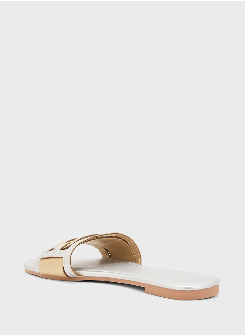 ELLA Metallic Flat Sandal