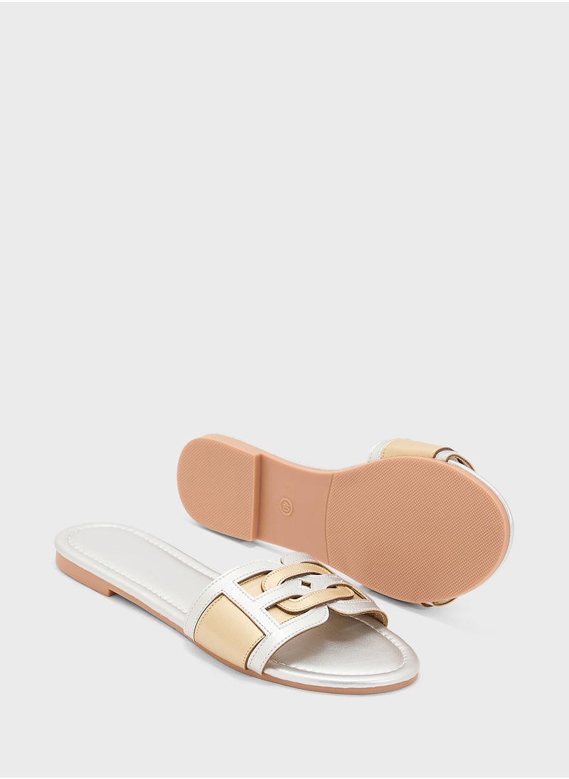ELLA Metallic Flat Sandal  - Image 3