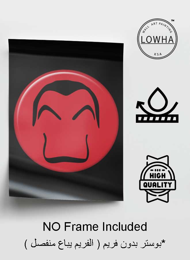 LOWHA Poster Painting Art With Four Separate Pieces Of Double-Sided Stickers Money Heist Mask Icon For Home Bedroom Living Room And Office Decor - Image 3