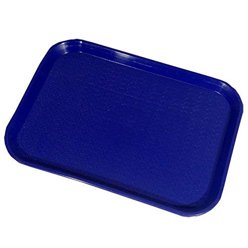 Urmila Plastic® Serving Tray Platter Rectangular Shape Plastic Trays for Drink Breakfast Tea Dinner Coffee Salad Food for Dinning Table Home Kitchen 11x14 Inches Blue - Image 1
