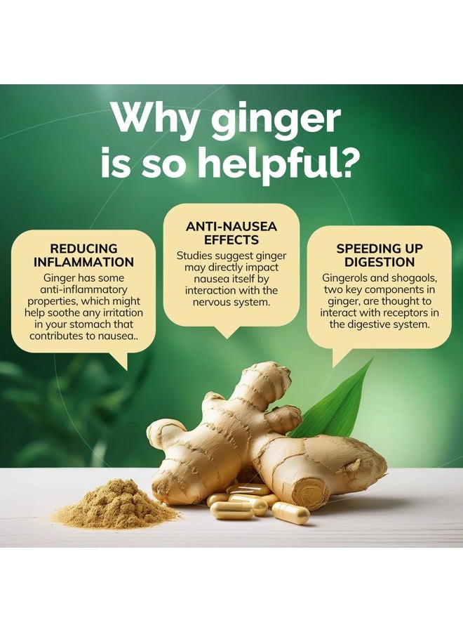 Conceive Plus تخفيف غثيان الصباح - مسحوق الزنجبيل المجفف النقي - تخفيف من الغثيان، دوار الحركة وعدم الراحة في المعدة أثناء الحمل - ضروري للأمهات الحوامل - غير معدّل وراثيًا - 60 كبسولة نباتية - Image 5