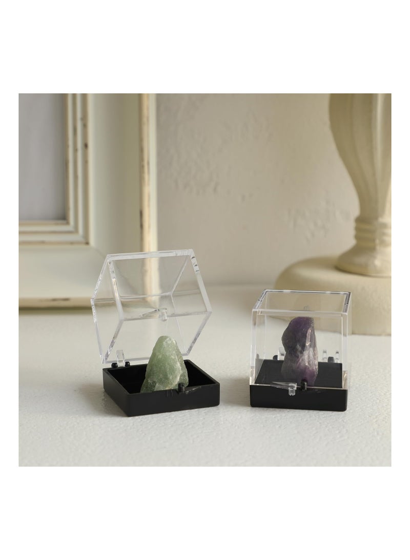 12 قطعة صندوق عرض معدني قياسي أكريليك لمنظم المجوهرات الشفاف صناديق صغيرة حاويات بلاستيكية حلوى جواهر - Image 4