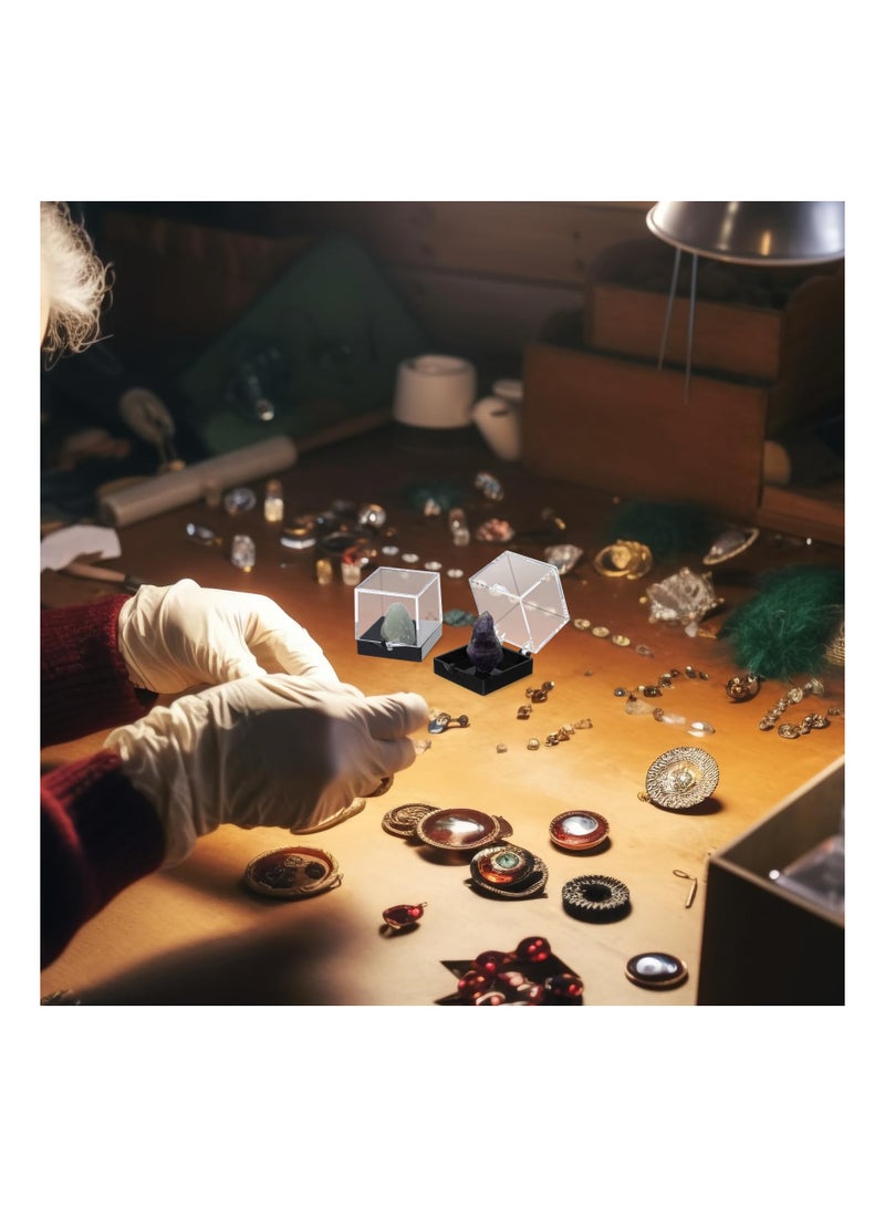 12 قطعة صندوق عرض معدني قياسي أكريليك لمنظم المجوهرات الشفاف صناديق صغيرة حاويات بلاستيكية حلوى جواهر - Image 2