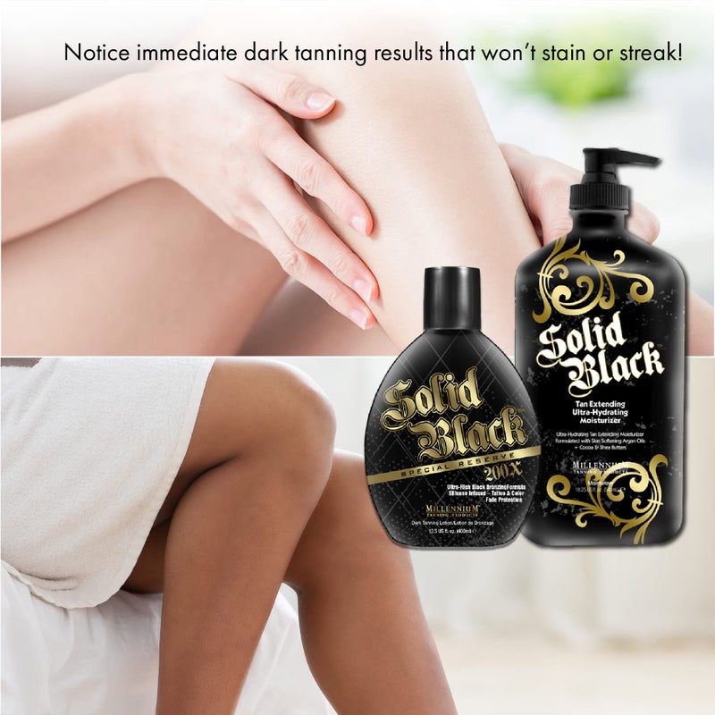 Millennium Tanning Products Millennium Tanning Solid Black 200X Tanning Lotion & Tan Extender Lotion, 13.50 & 18.25 Fluid Ounces - Image 4