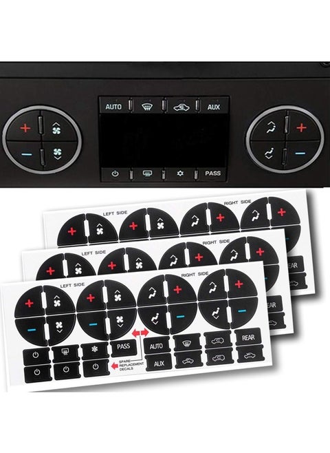 3 Pack Replacement Ac Dash Button Sticker Repair Kit Fit For Suburban Chevy Tahoe Silverado Traverse Gmc Acadia Gmc - Fix Ruined Faded A C Controls