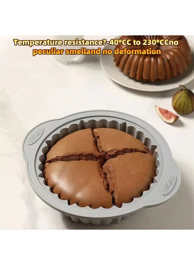 قالب كيك السيليكون المستدير الرمادي غير اللاصق سهل الإطلاق مقلاة الخبز - Image 5