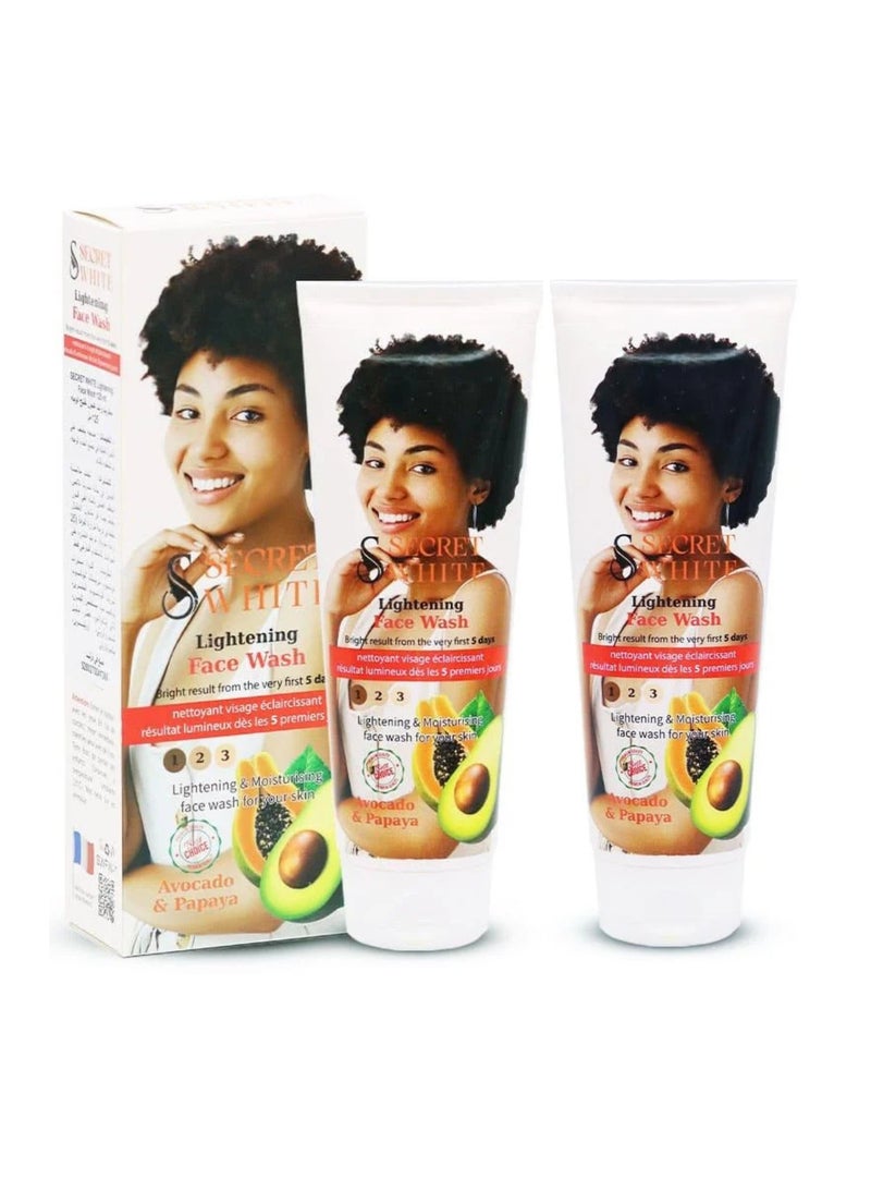 Secret White Lightening Face Wash With Avocado & Papaya 125 Ml - Pack of 2 - Image 1