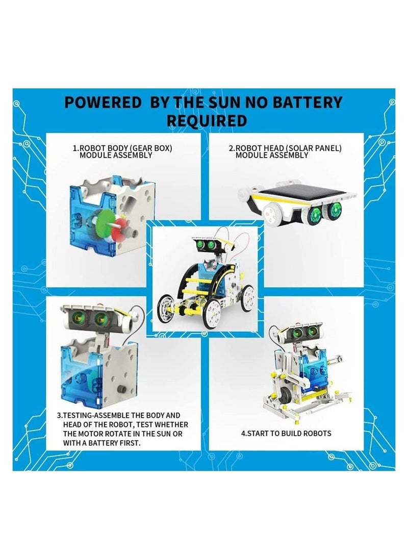 Y&D - Robot Toys, Solar Toys,13-in-1 Education Toys -190 Pieces DIY Building Science Experiment Kit for Kids, Robotics Creative Puzzle Teens, Powered by The Sun - Image 1