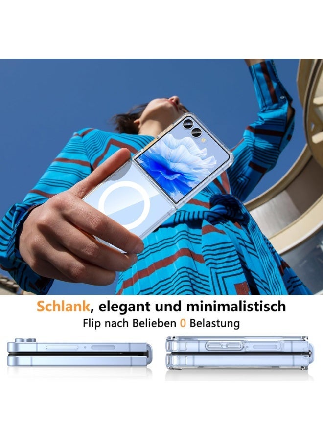 جراب سامسونج جالاكسي زد فليب 7، جراب مغناطيسي متوافق مع ماج سيف، حماية عسكرية، مقاوم للصدمات، جراب شفاف للهاتف، جراب سامسونج زد فليب 7، غطاء رقيق، واقي - Image 2