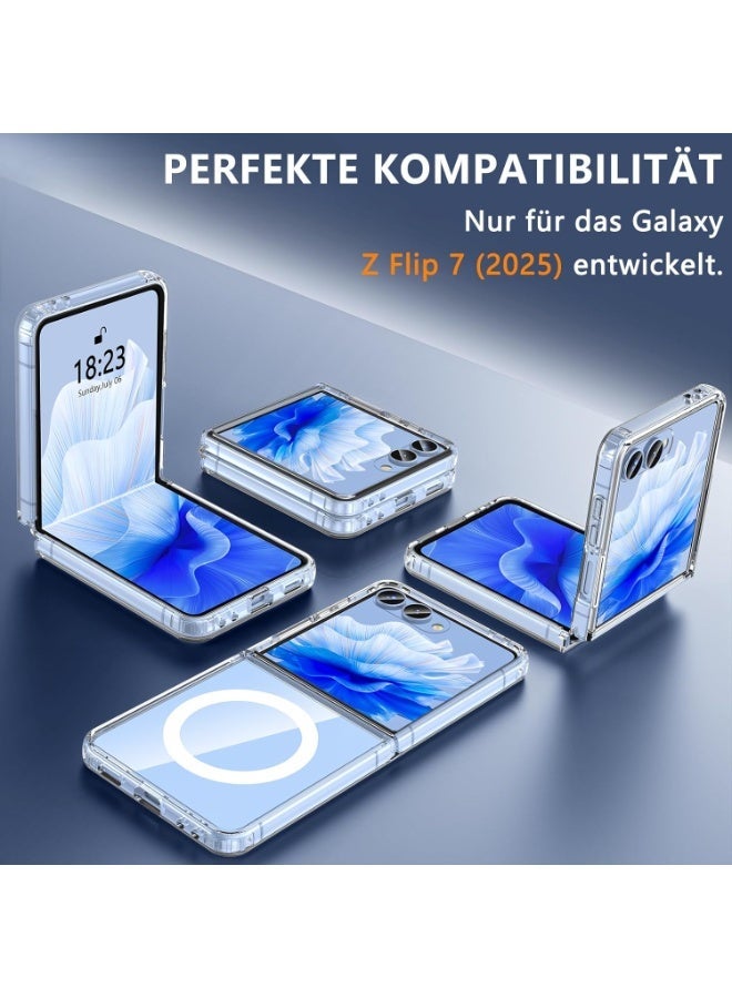 جراب سامسونج جالاكسي زد فليب 7، جراب مغناطيسي متوافق مع ماج سيف، حماية عسكرية، مقاوم للصدمات، جراب شفاف للهاتف، جراب سامسونج زد فليب 7، غطاء رقيق، واقي - Image 5