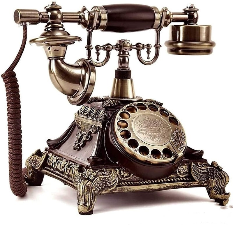 Glaceon Retro Phone, Rotary Vintage Phone Corded Antique Telephone, Old Fashioned Rotary Dial Home and Office Telephone Home Living Room Decor - Image 1