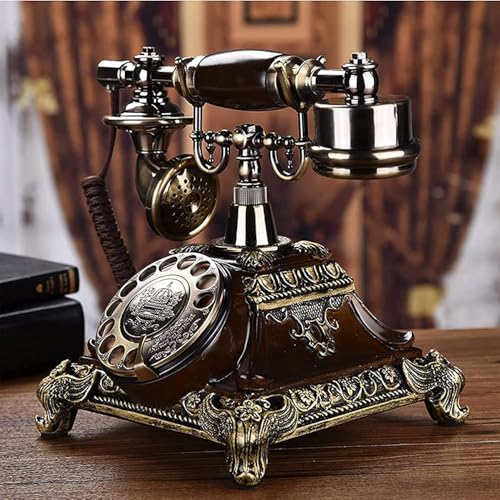 Glaceon Retro Phone, Rotary Vintage Phone Corded Antique Telephone, Old Fashioned Rotary Dial Home and Office Telephone Home Living Room Decor - Image 3