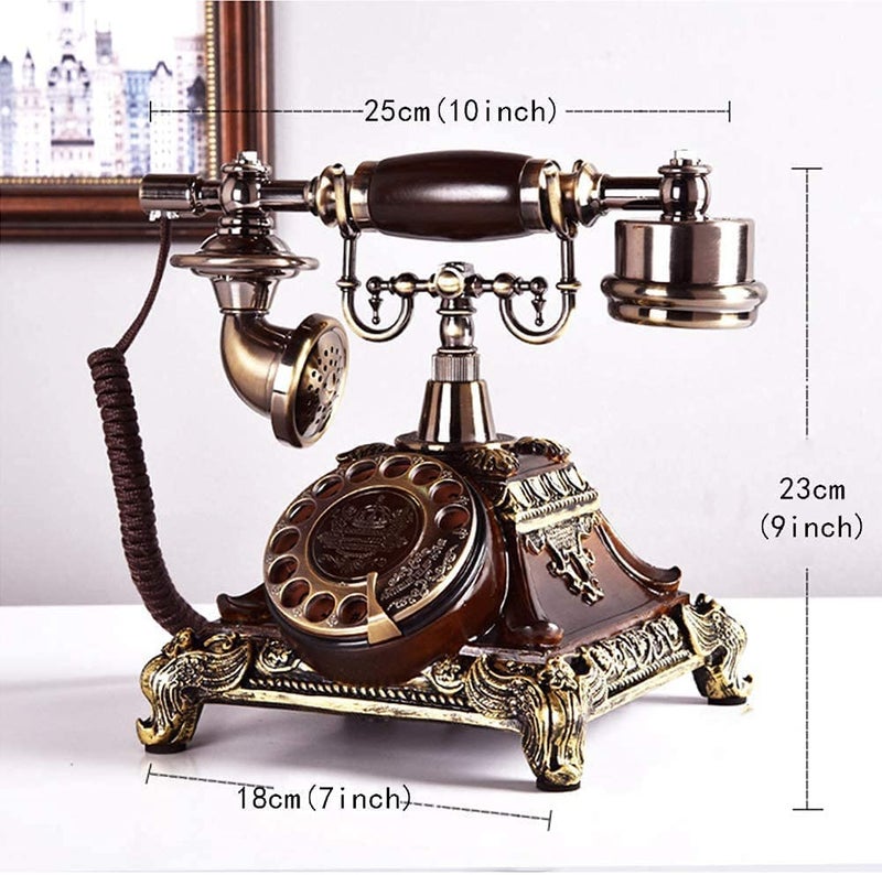 Glaceon Retro Phone, Rotary Vintage Phone Corded Antique Telephone, Old Fashioned Rotary Dial Home and Office Telephone Home Living Room Decor - Image 2