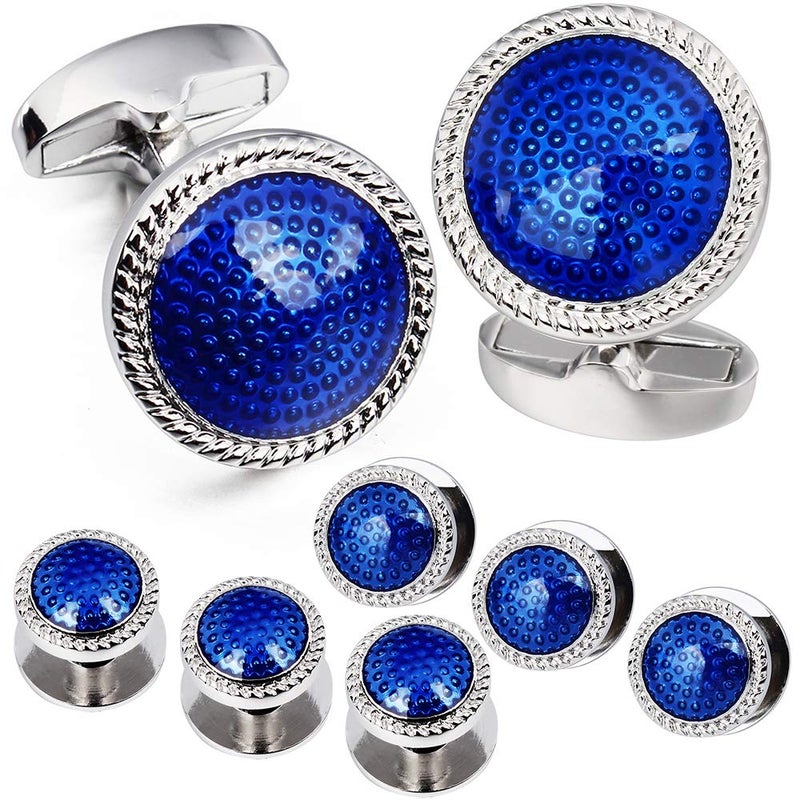 HAWSON Mens Cufflinks and Tuxedo Studs Set in Gift Box, Easy to Wear, Gifts or Jewelry for Men, Wedding Accessories, Designed by HAWSON. - Image 1