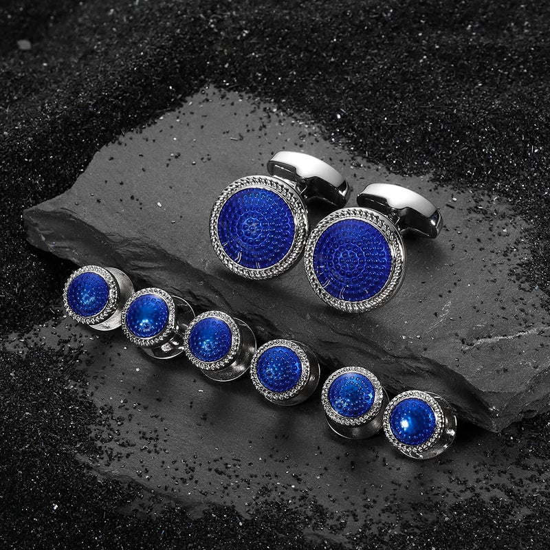HAWSON Mens Cufflinks and Tuxedo Studs Set in Gift Box, Easy to Wear, Gifts or Jewelry for Men, Wedding Accessories, Designed by HAWSON. - Image 4