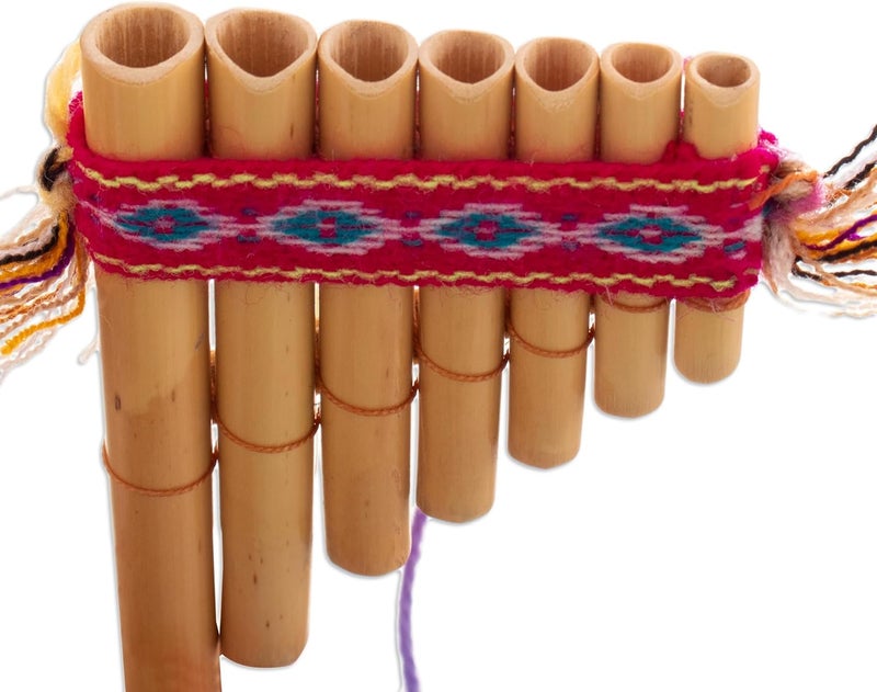 NOVICA مجموعة أنابيب بان باي نوفكا من الخيزران الأنديني مع لمسات قماشية وحقيبة حمل - زوج من 1 كبير و 1 صغير إنكا سيريناد - Image 5