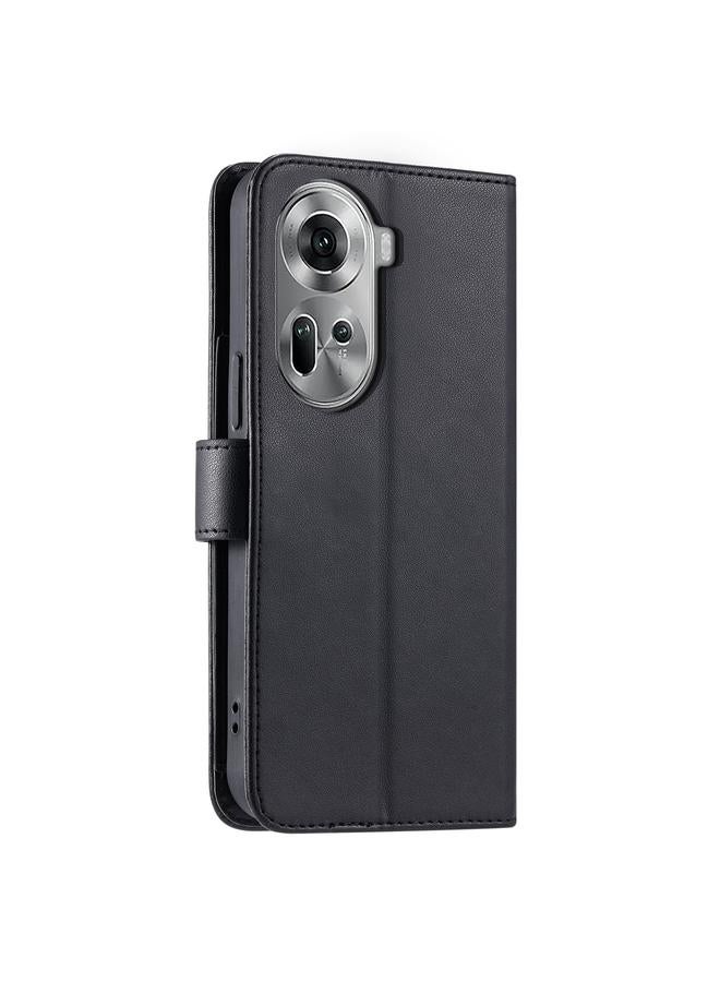 اس-توب جراب لهاتف OPPO Reno11 5G Global Ring Buckle Rhombic Leather - Image 3