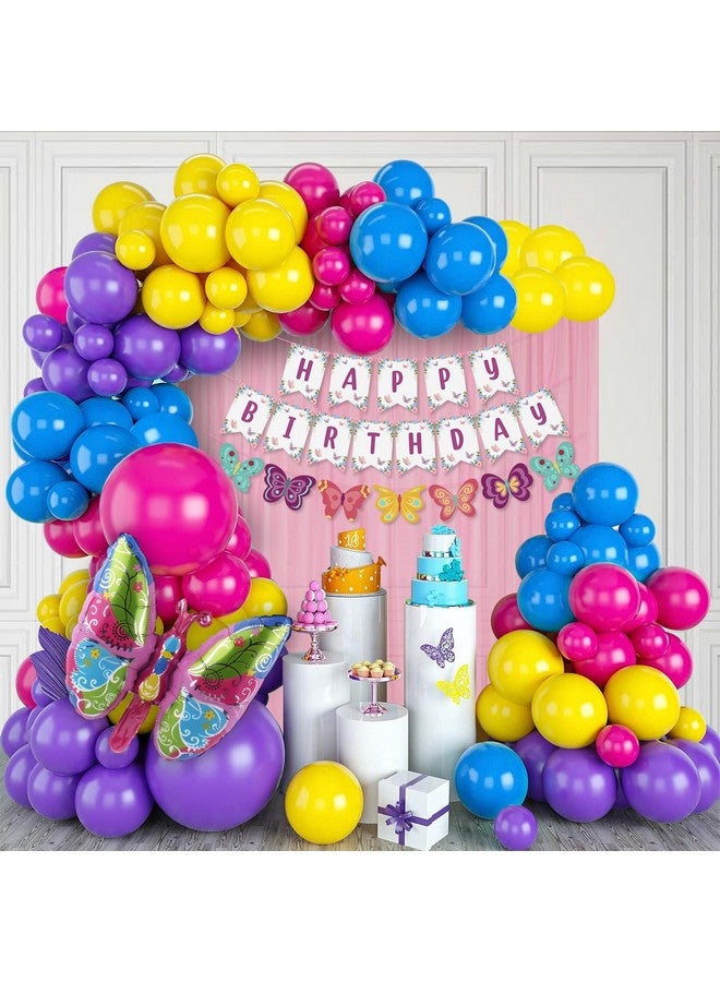 Party Propz Party Propz Butterfly Theme Birthday Decorations - 70 Pcs Happy Birthday Decoration Kit for Girls, Butterfly Decorations For Girls, Foil, Metallic Balloons For Decoration - Image 1