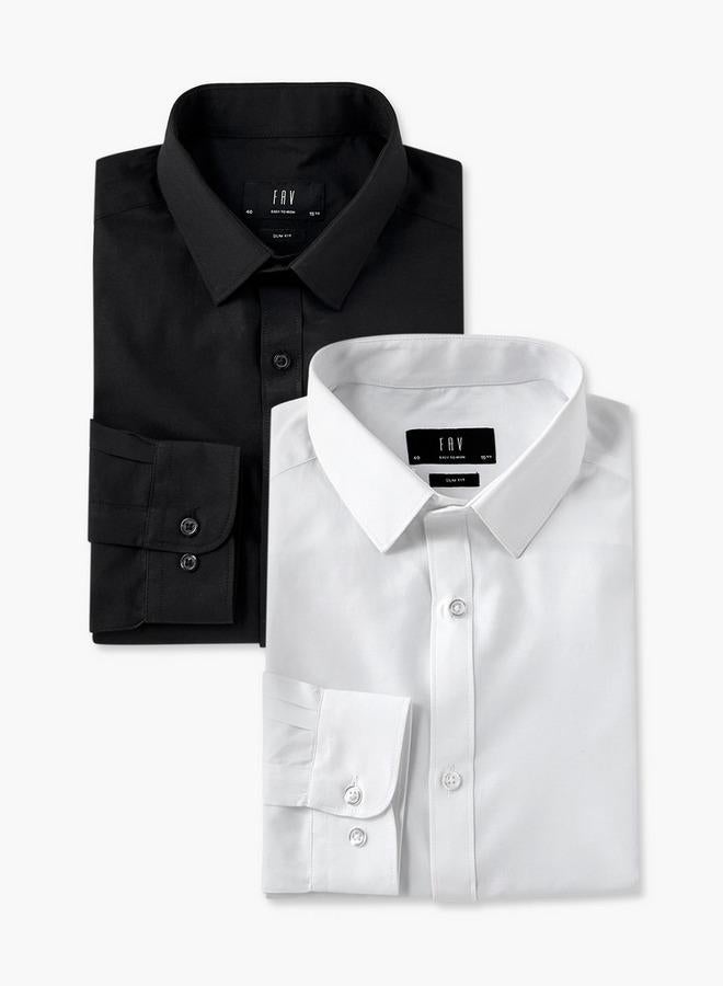 Splash FAV Set of 2 - Regular Fit Collared Shirt with Long Sleeves - Image 1