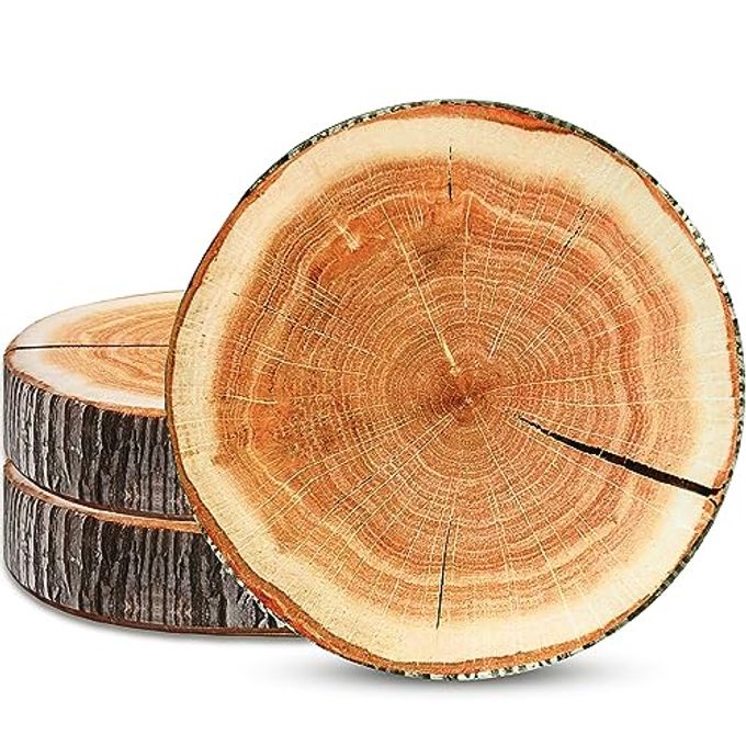 Coume 3 Pcs Wood Slice Pillow Round Floor Cushion 3D Digital Throw Pillow Decorative Tree Ring Soft Circle Seating for Kids Chair Home Couch Sofa Bedroom Decor(Emulation) - Image 4