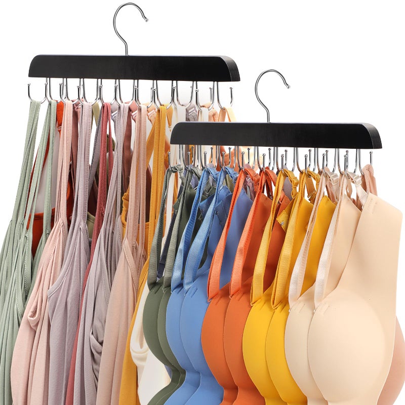 Fertoriy Bra Organizer For Closet  Tank Top Hanger  Bra Hanger 20 Hooks Capacity  Foldable Bra Hangers For Closet Organizer And Storage  Multi Tank Top Hangers Space Saving For Bra (2) - Image 1