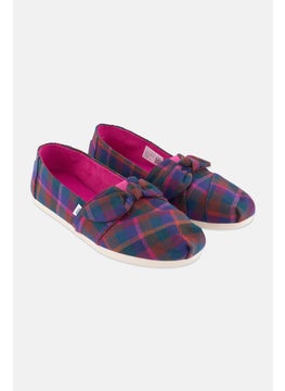 TOMS Women Plaid Slop On Casual Shoes, Dark Fuchsia Combo  - Image 1