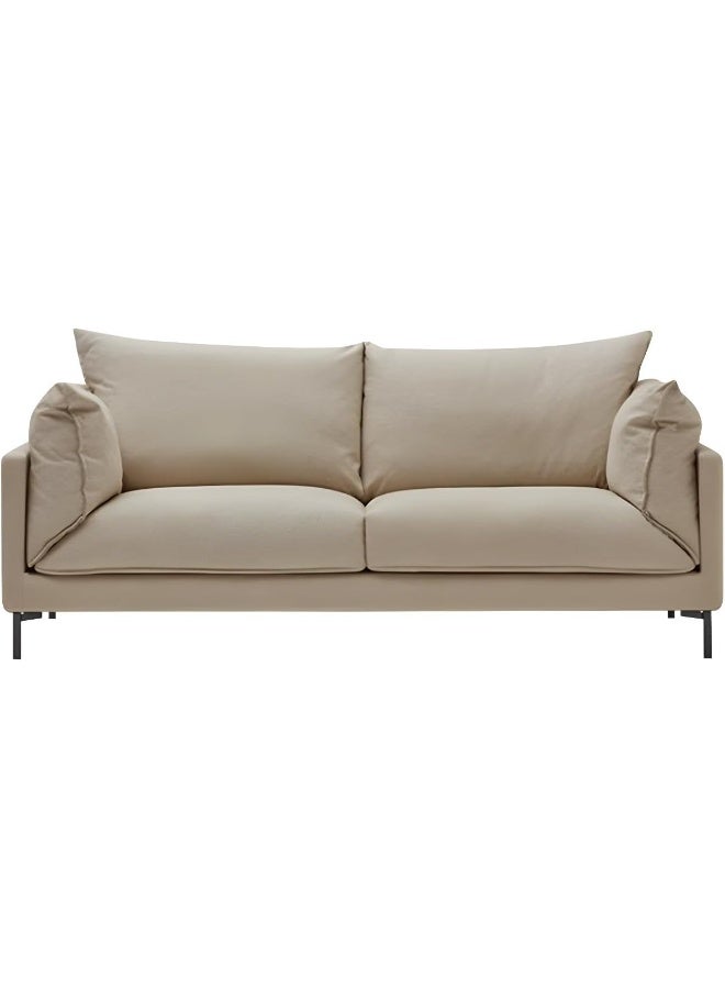 Comfynest Comfynest Modern Living Room Fabric Sofa Recessed Arm Loveseat With Black Legs 160 X 88 X 88 Cm Off-White  - Image 3
