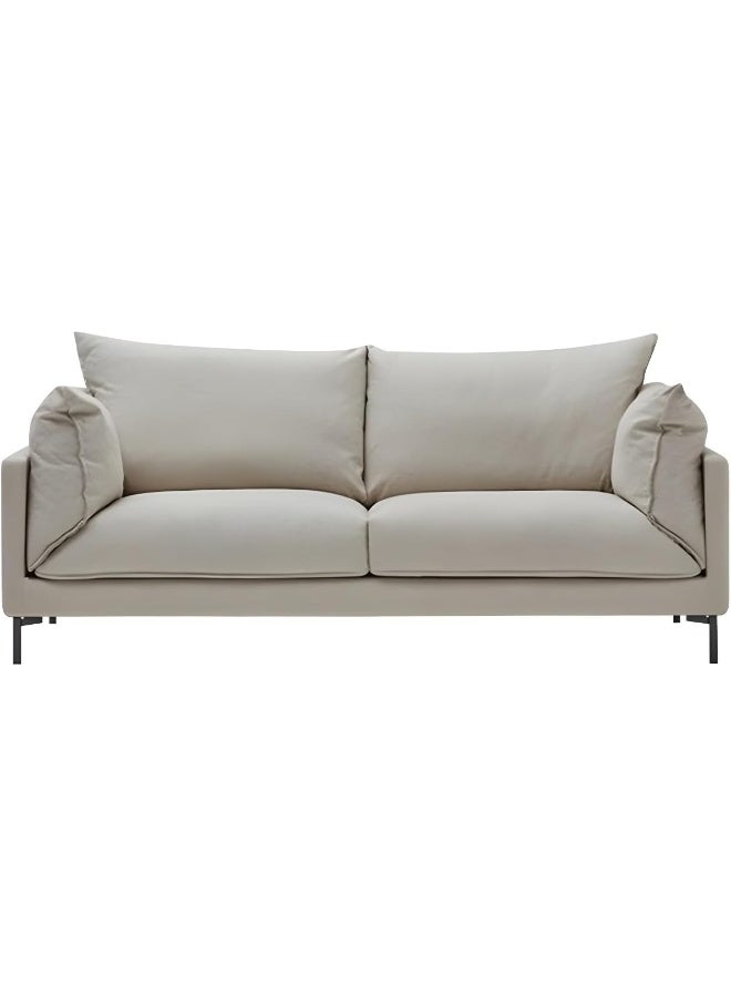 Comfynest Comfynest Modern Living Room Fabric Sofa Recessed Arm Loveseat With Black Legs 160 X 88 X 88 Cm Off-White  - Image 1