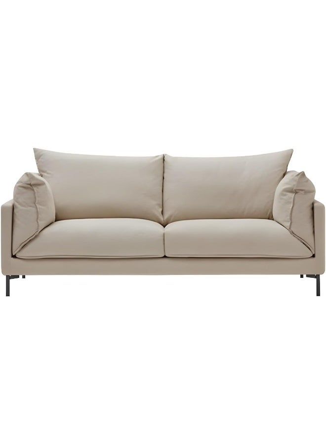 Comfynest Comfynest Modern Living Room Fabric Sofa Recessed Arm Loveseat With Black Legs 160 X 88 X 88 Cm Off-White  - Image 5