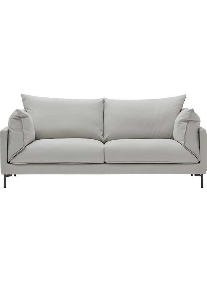 Comfynest Comfynest Modern Living Room Fabric Sofa Recessed Arm Loveseat With Black Legs 160 X 88 X 88 Cm Off-White  - Image 4