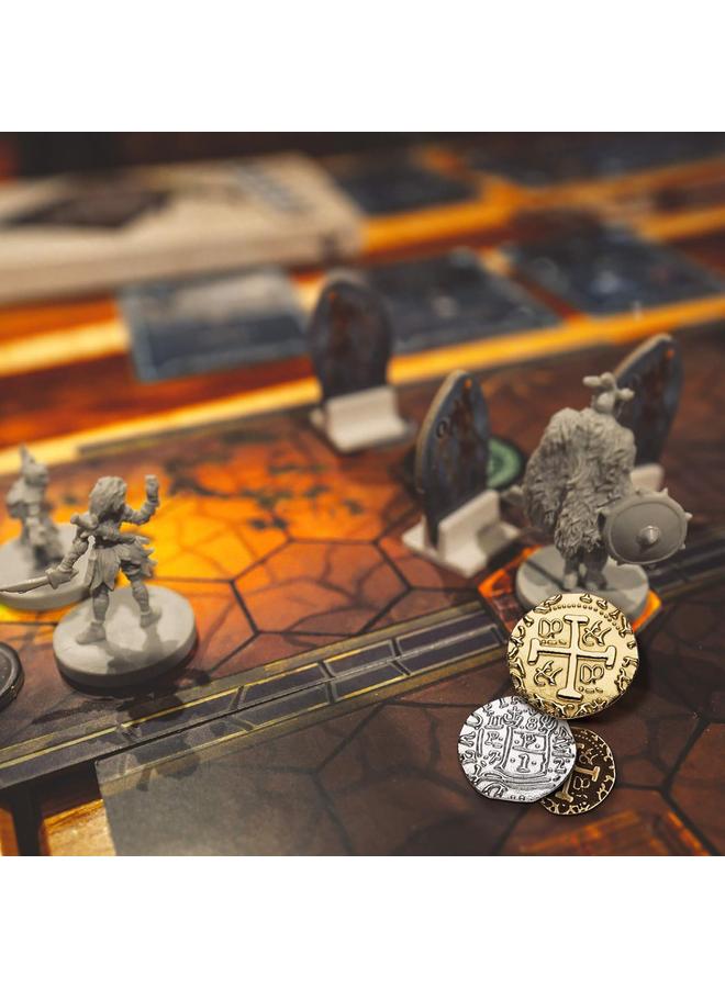 الأزرق جي دبليو القراصنة عملة 36 البرونزية الذهب والفضة عملة معدنية مزدوجة طبق الاصل مجموعة الإسبانية عملة ذهبية ، تنطبق على لعبة المجلس ، رمز ، لعب دور ، العملة الحقيقية تقليد القراصنة كنز مربع م ل XL حجم مزيج - Image 4