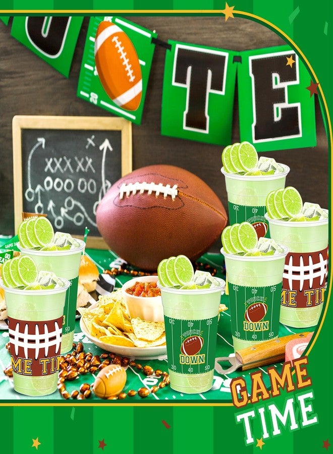 Yaomiao 60 Pieces Football Plastic Cups 12 Oz Bulk Clear Disposable Drinking Beverage Party Cups for Football Birthday Baby Shower Party Decoration Supplies (Vibrant) - Image 5