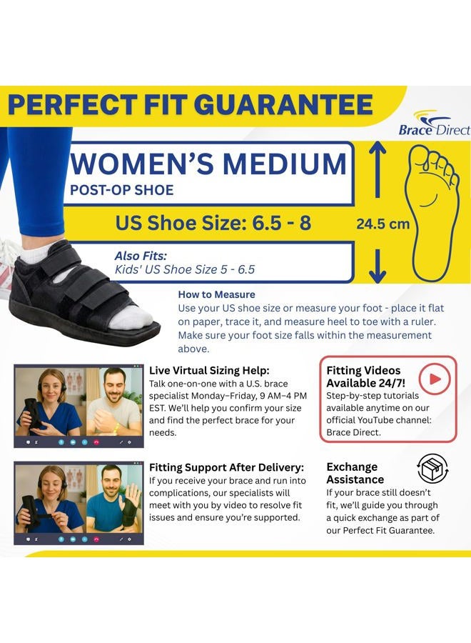 Brace Direct Post Op Recovery Shoe - Adjustable Medical Walking Shoe for Post Surgery or Operation Support, Broken Foot or Toe, Stress Fractures, Bunions for Left or Right Foot, Size Medium, Women - Image 2