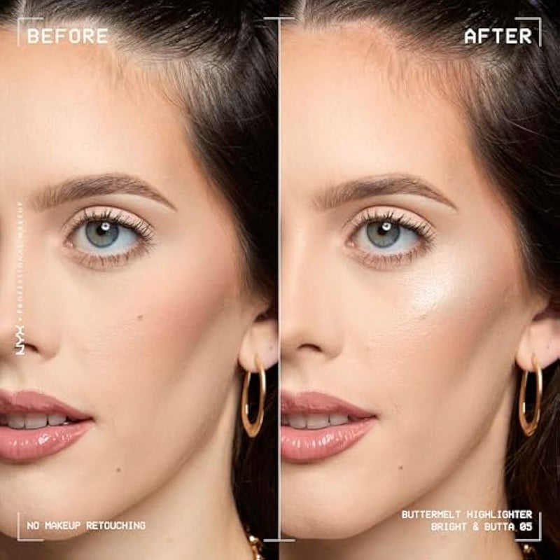 NYX PROFESSIONAL MAKEUP - Highlighter Powder - Enriched with Mango Butter, Almond Butter & Shea Butter - Melting Texture - Vegan Formula - Buttermelt Highlighter - Shade: Bright And Butta - Image 2