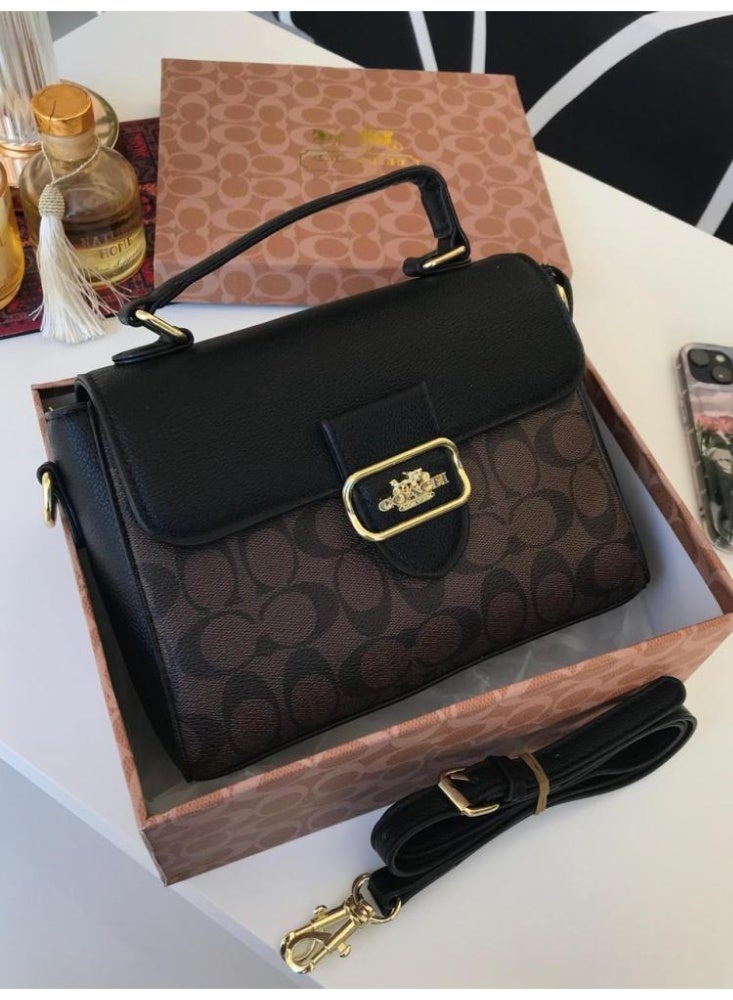 coachoutlet Coach Morgan Top Handle Bag In Blocked Signature Canvas, Women's Shoulder Bag, Women's Hand Bag, Women's Cross-Body Bag, Women's Hand Bag - Image 4